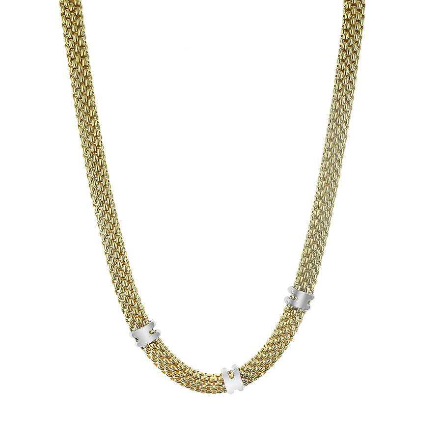 0.30ct Diamond 6-Station Necklace in 15K Yellow and White Gold, 20"