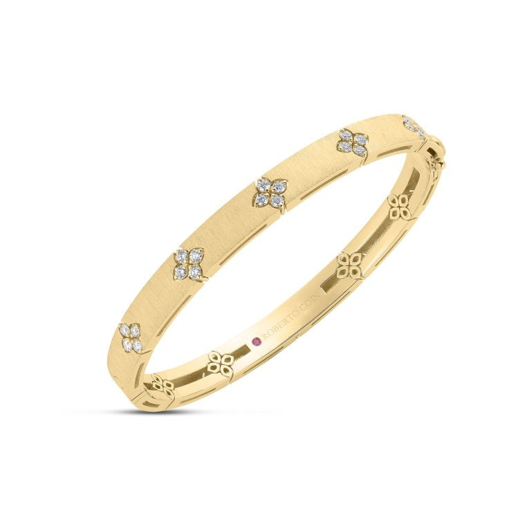 Love in Verona 0.45ct Diamond Narrow Satin Bangle in 18K Yellow Gold