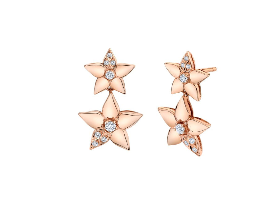 Lily Artisan Pave 0.26ct Diamond Drop Earrings in 18K Rose Gold