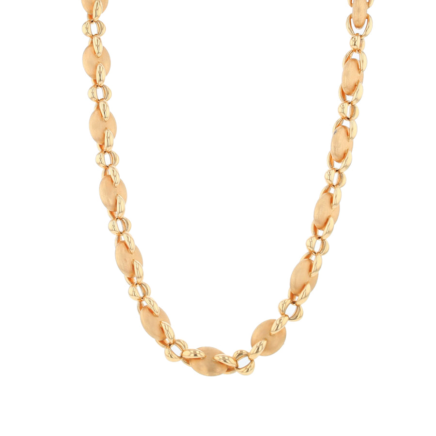 Fancy Link Necklace in 18k Yellow Gold 23"