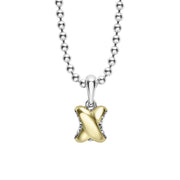 Two-Tone X Pendant Necklace