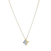 Tiny Princess 0.09ct Diamond Necklace in 18K Yellow and White Gold, 17" chain