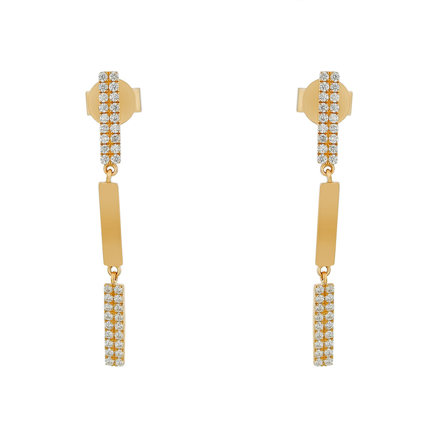 0.36ct Diamond Drop Earrings in 14K Yellow Gold