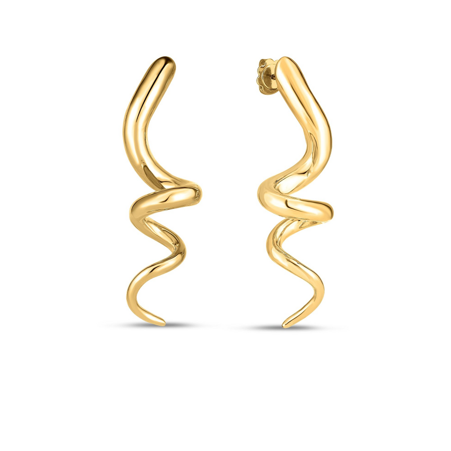 Large Spiral Earrings in 18K Yellow Gold