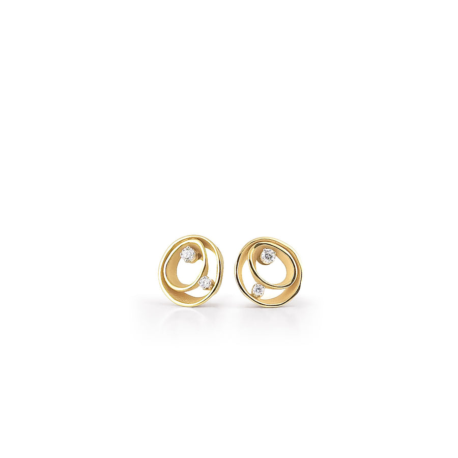 Dune 0.18ct Diamond Stud Earrings in 18K Yellow Sunrise Gold