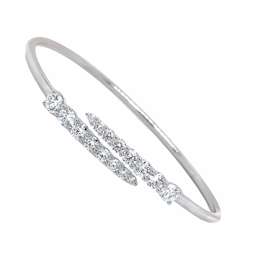 Identity 1.05-1.17Ct Diamond Bangle Bracelet in 18k White Gold