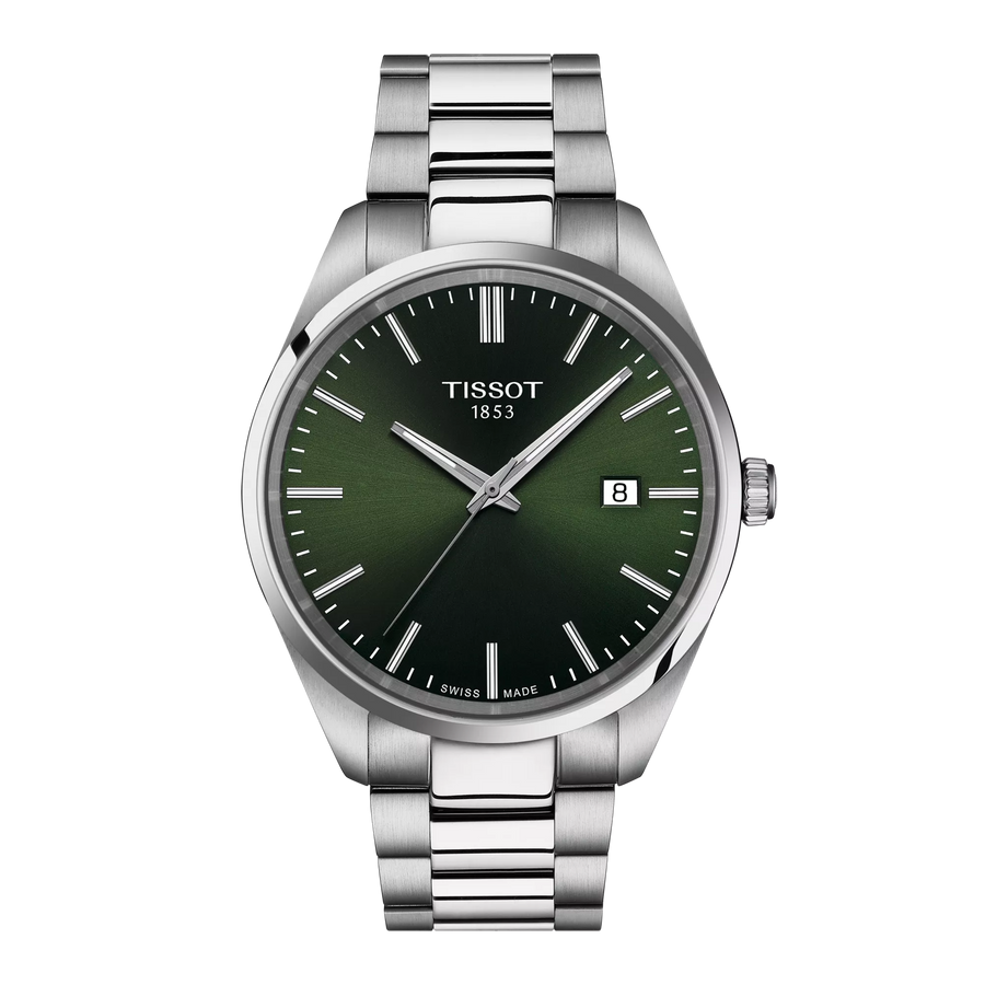 40mm PR 100 Quartz Watch with Green Dial in Stainless Steel, Bracelet