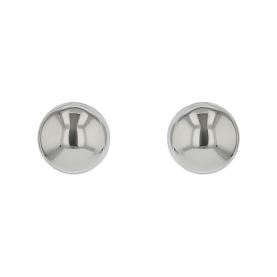 Polished Ball Stud Earrings in 14K White Gold