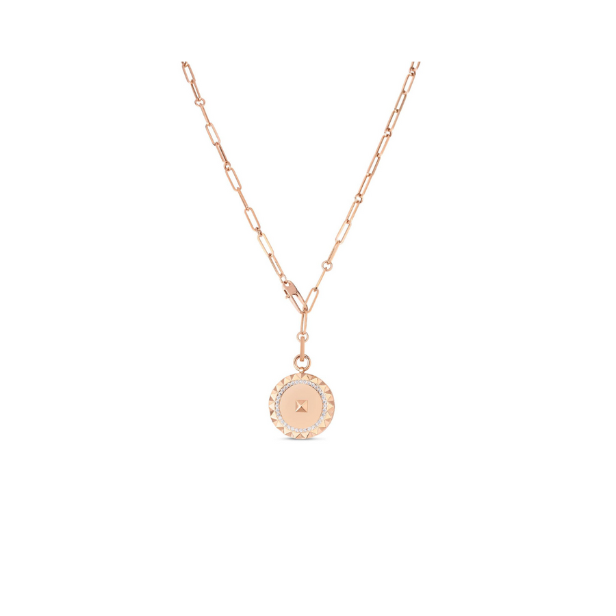 Obelisco 0.45ct Diamond Pendant in 18K Rose Gold on Chain, 19"