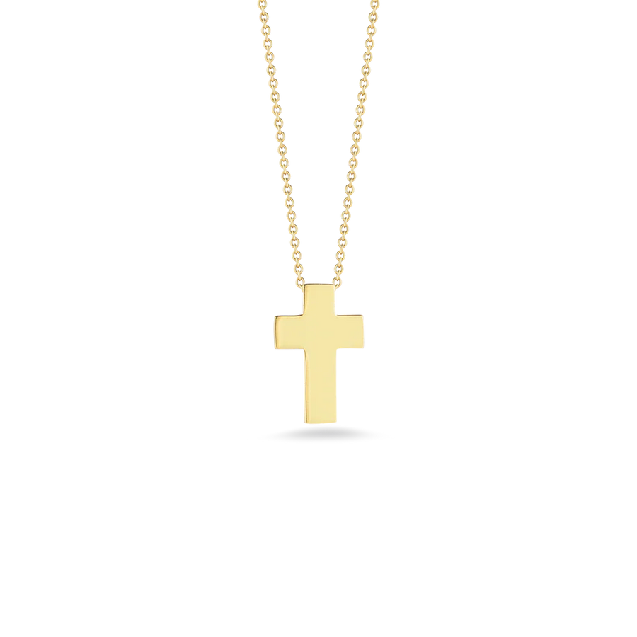 Tiny Treasures Cross Pendant in 18K Yellow Gold, on 18in Chain
