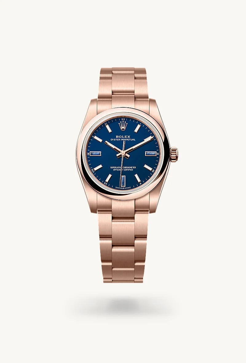 rolex Oyster Perpetual in 18 kt Everose gold, M124205-0002 - Sylvan's Jewelers