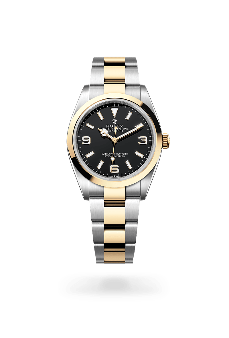 rolex Explorer in Yellow Rolesor - combination of Oystersteel and yellow gold, M124273-0001 - Sylvan's Jewelers