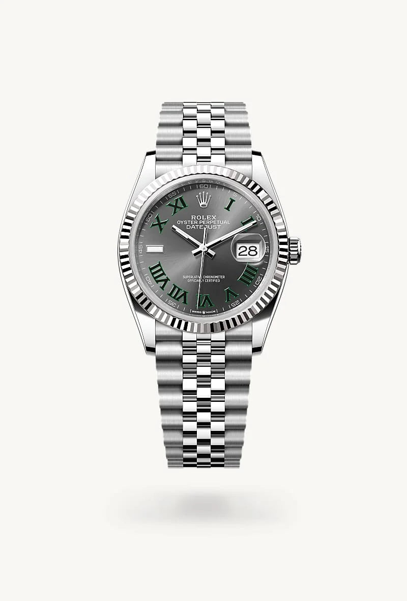 rolex Datejust in White Rolesor - combination of Oystersteel and white gold, M126234-0045 - Sylvan's Jewelers