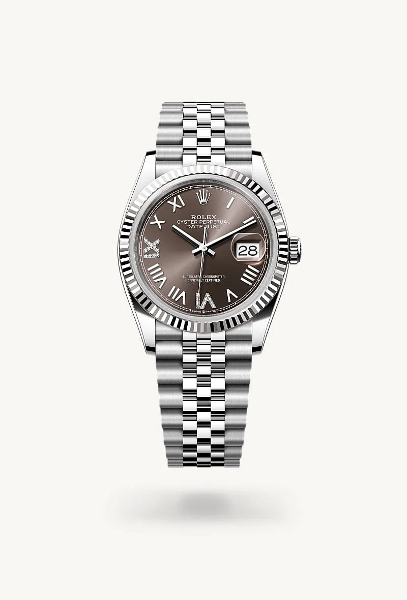 rolex Datejust in White Rolesor - combination of Oystersteel and white gold, M126234-0071 - Sylvan's Jewelers