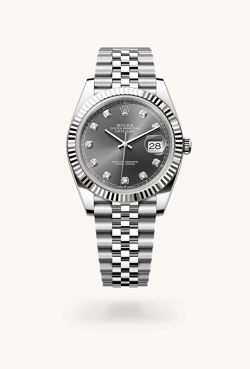 Rolex Datejust in White Rolesor - combination of Oystersteel and white gold, M126334-0006 - Sylvan's Jewelers