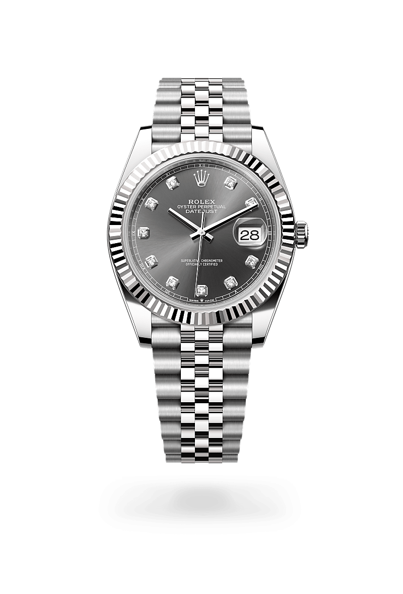 rolex Datejust in White Rolesor - combination of Oystersteel and white gold, M126334-0006 - Sylvan's Jewelers