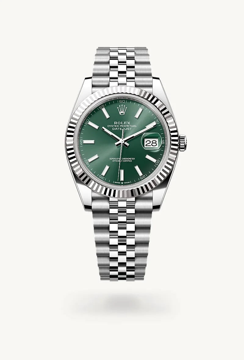 rolex Datejust in White Rolesor - combination of Oystersteel and white gold, M126334-0028 - Sylvan's Jewelers