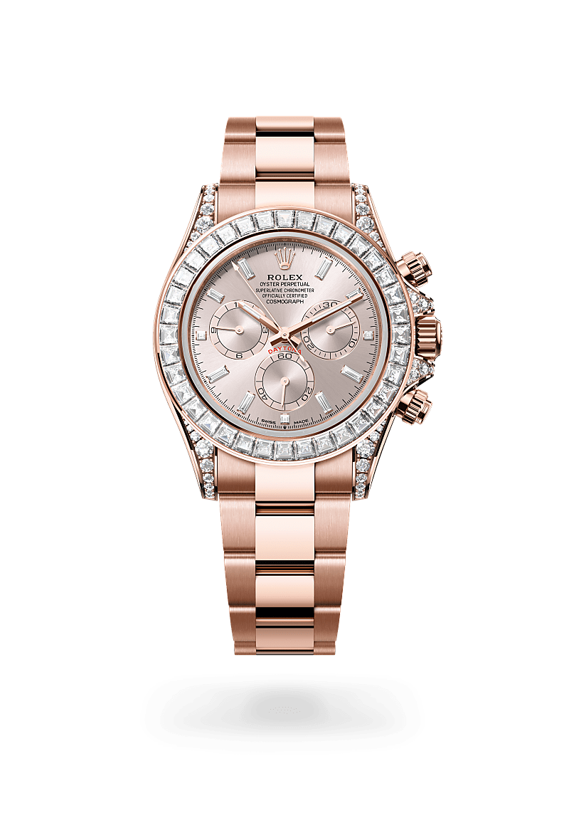 rolex Cosmograph Daytona in 18 kt Everose gold with lugs set with diamonds,  - Sylvans