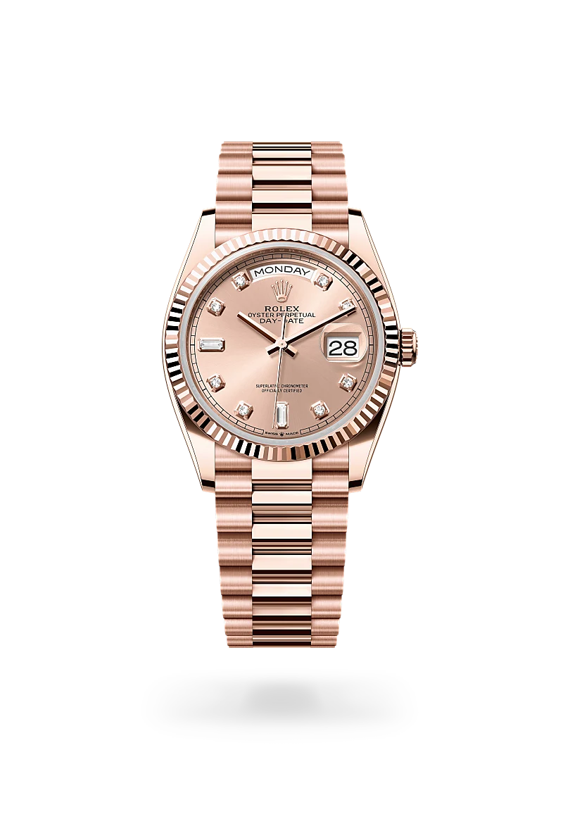rolex Day-Date in 18 kt Everose gold, M128235-0009 - Sylvan's Jewelers