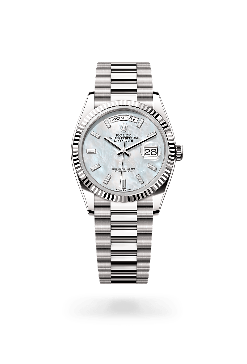 rolex Day-Date in 18 kt white gold,  - Sylvans