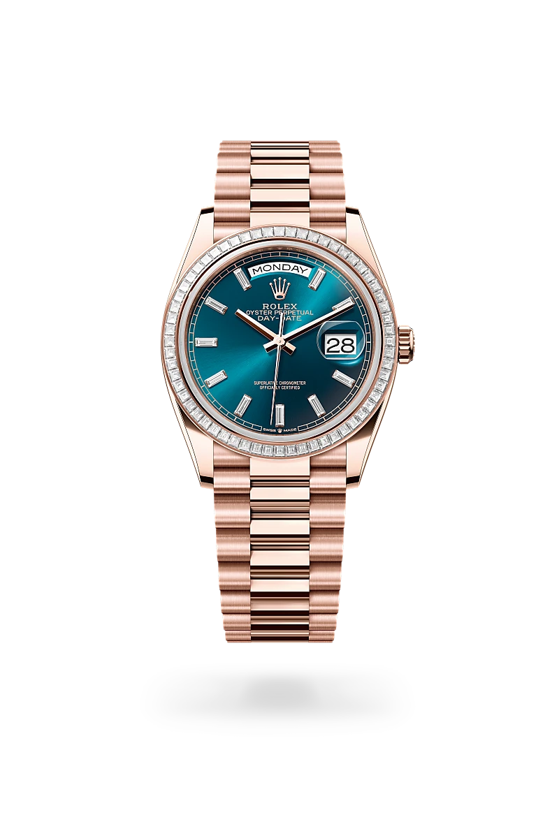 Rolex Day-Date in 18 kt Everose gold, M128395TBR-0032 - Sylvans