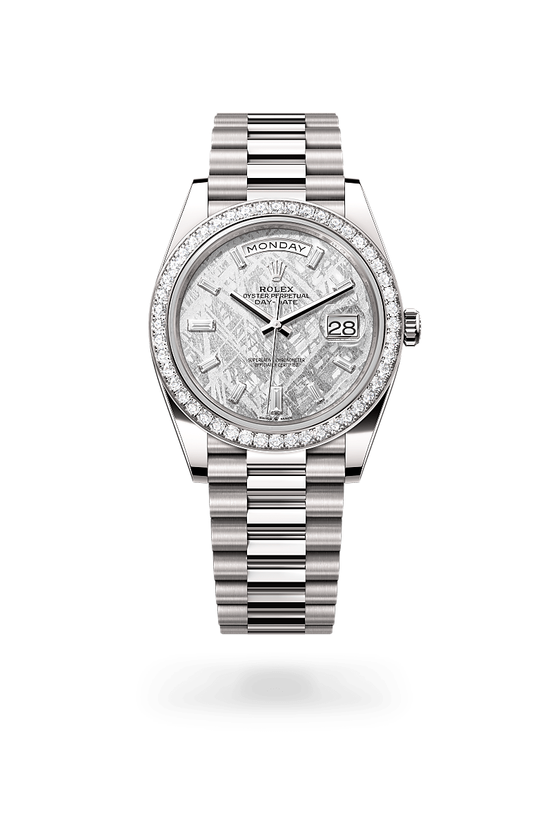 rolex Day-Date in 18 kt white gold,  - Sylvans