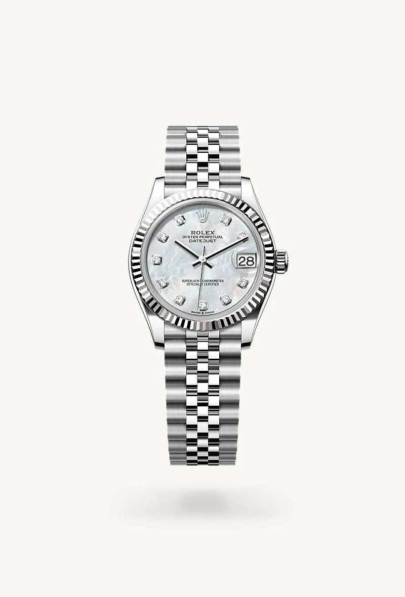 Rolex Datejust in White Rolesor - combination of Oystersteel and white gold, M278274-0006 - Sylvan's Jewelers