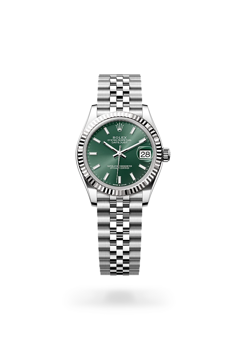 rolex Datejust in White Rolesor - combination of Oystersteel and white gold, M278274-0018 - Sylvan's Jewelers