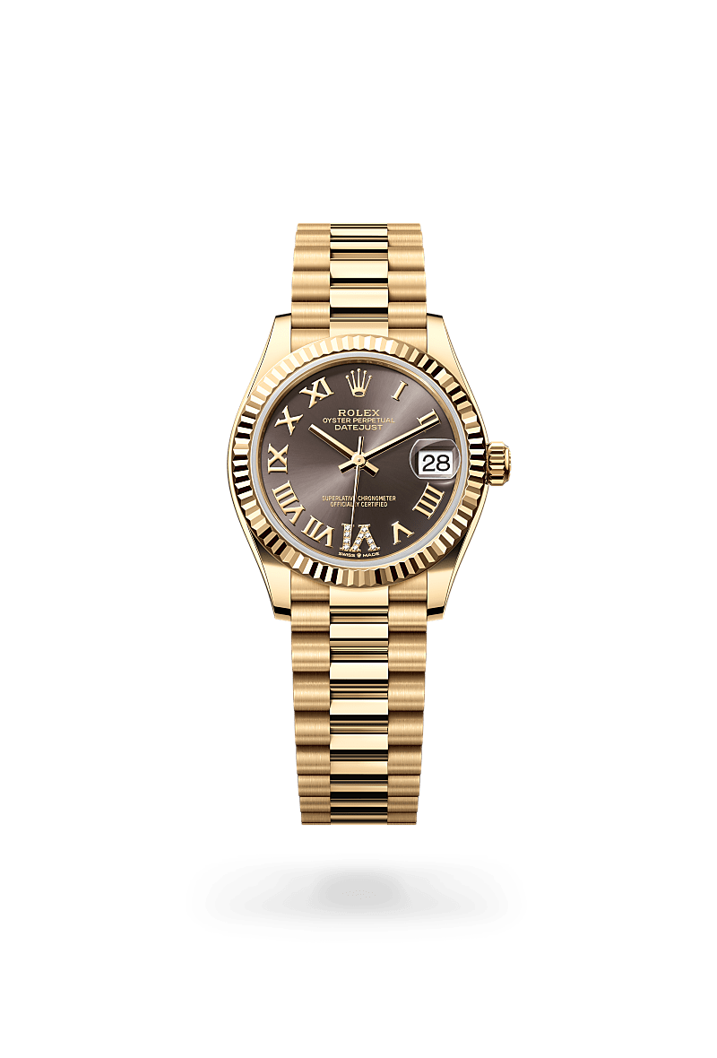 rolex Datejust in 18 kt yellow gold, M278278-0032 - Sylvan's Jewelers