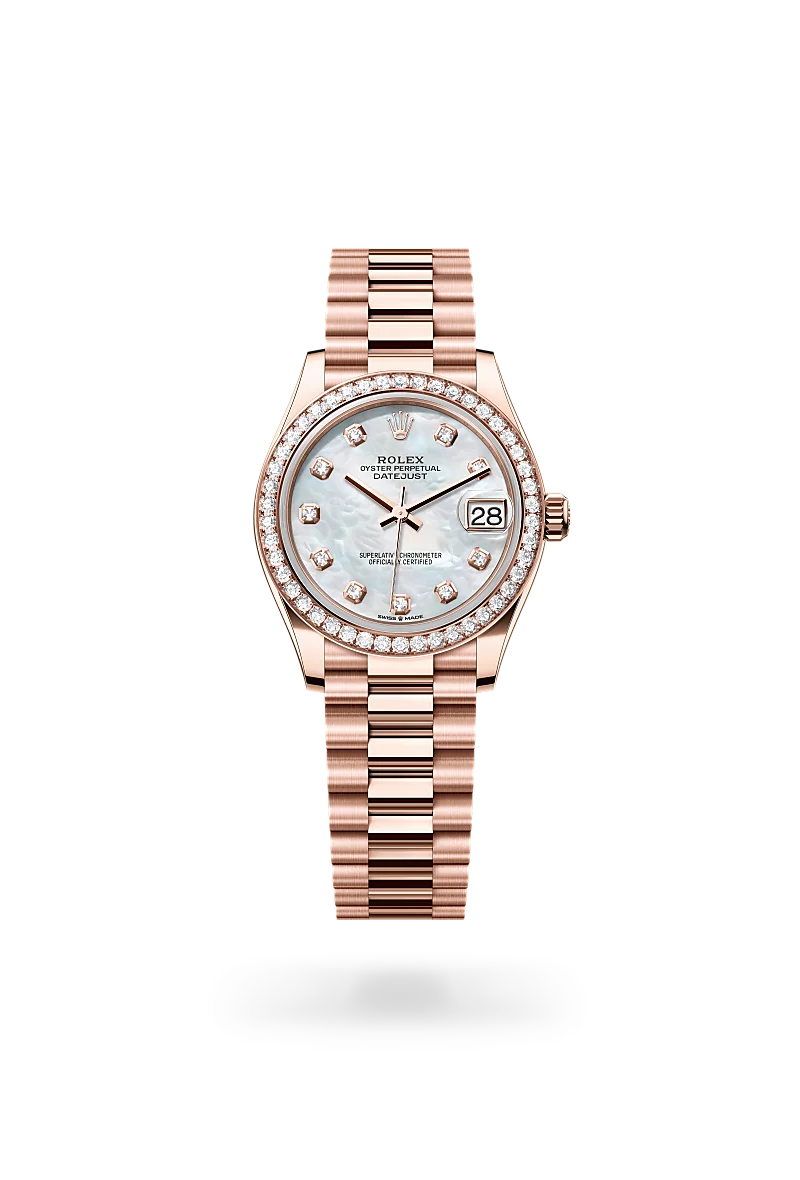 rolex Datejust in 18 kt Everose gold, M278285RBR-0005 - Sylvan's Jewelers