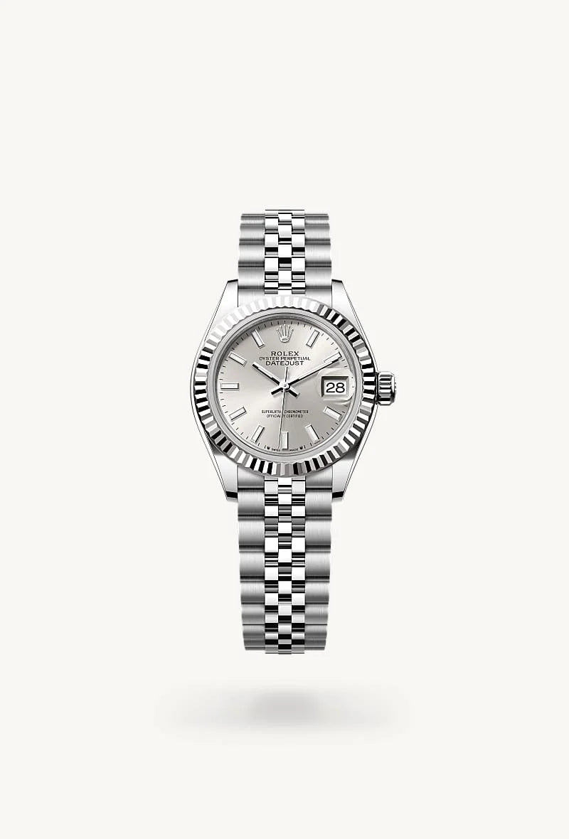 Rolex Lady-Datejust in White Rolesor - combination of Oystersteel and white gold, M279174-0005 - Sylvan's Jewelers
