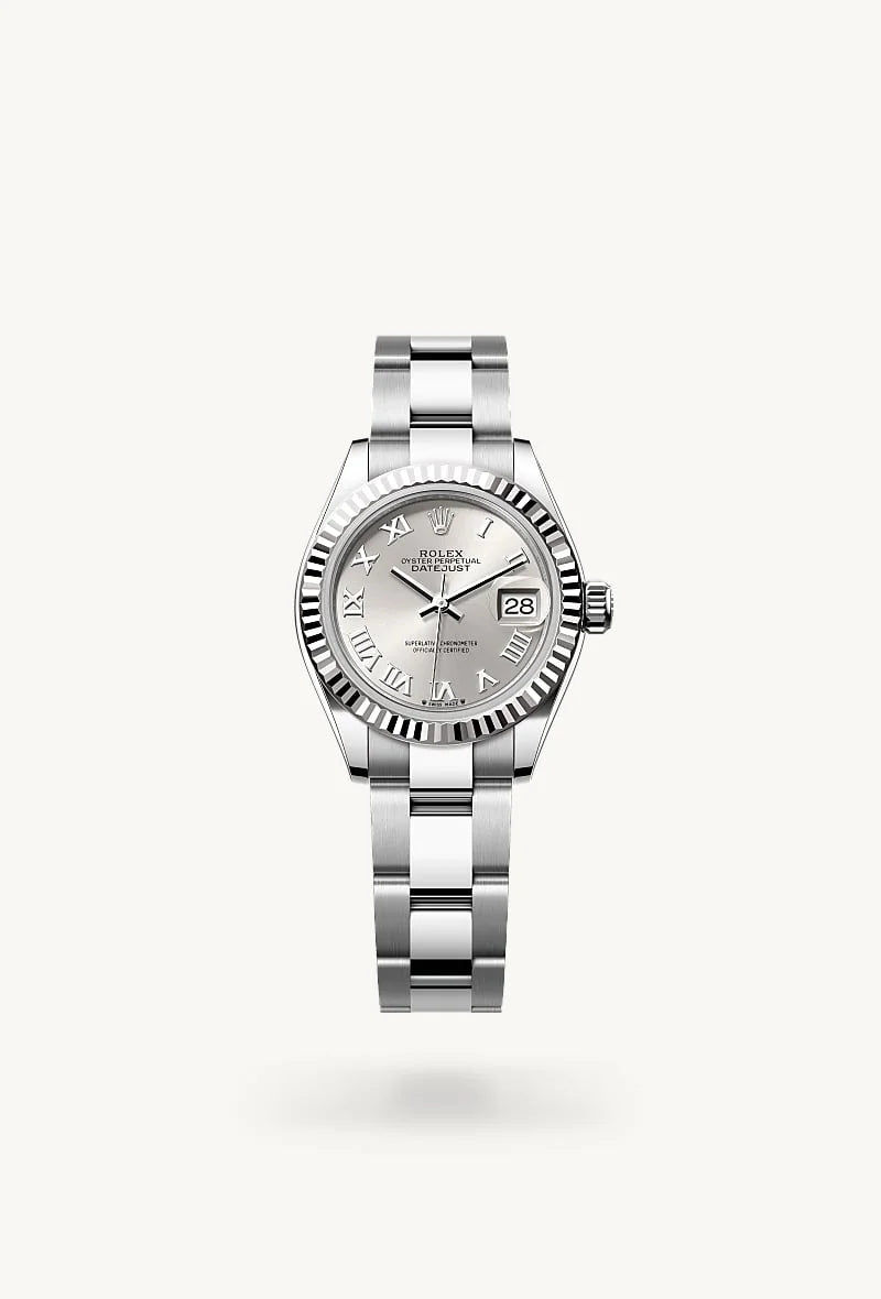 rolex Lady-Datejust in White Rolesor - combination of Oystersteel and white gold, M279174-0008 - Sylvan's Jewelers