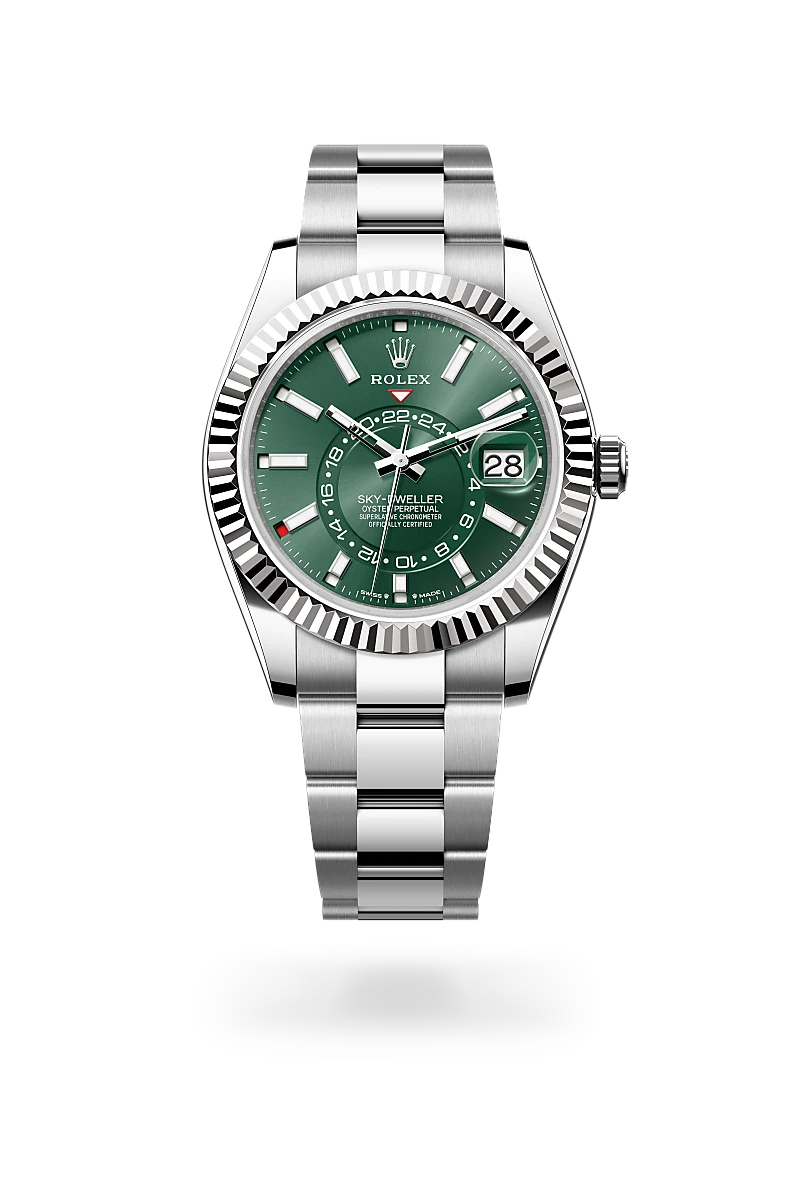 rolex Sky-Dweller in White Rolesor - combination of Oystersteel and white gold, M336934-0001 - Sylvan's Jewelers