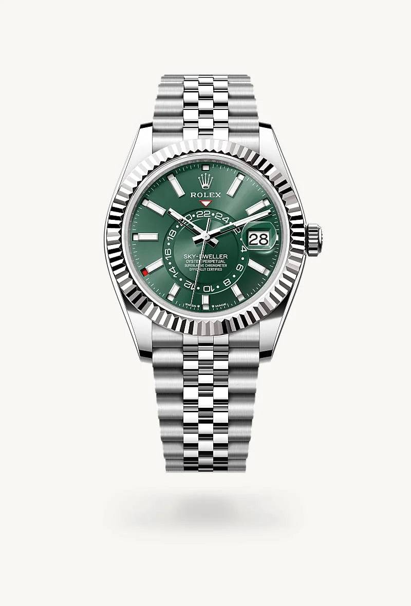Rolex Sky-Dweller in White Rolesor - combination of Oystersteel and white gold, M336934-0002 - Sylvan's Jewelers