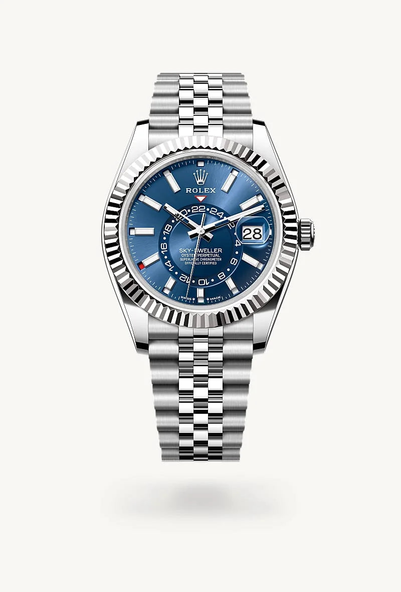 rolex Sky-Dweller in White Rolesor - combination of Oystersteel and white gold, M336934-0006 - Sylvan's Jewelers