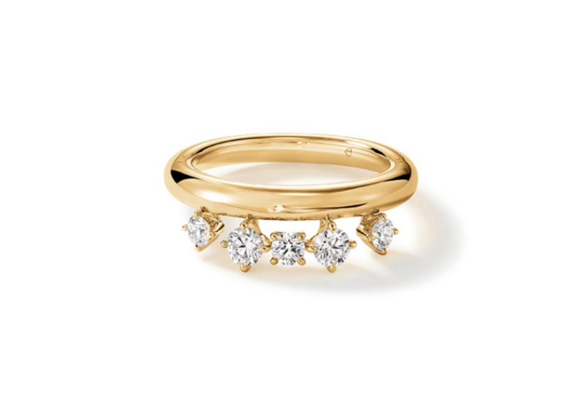 Barre 0.45-0.55ct Diamond Ring in 18K Yellow Gold, size 6.5