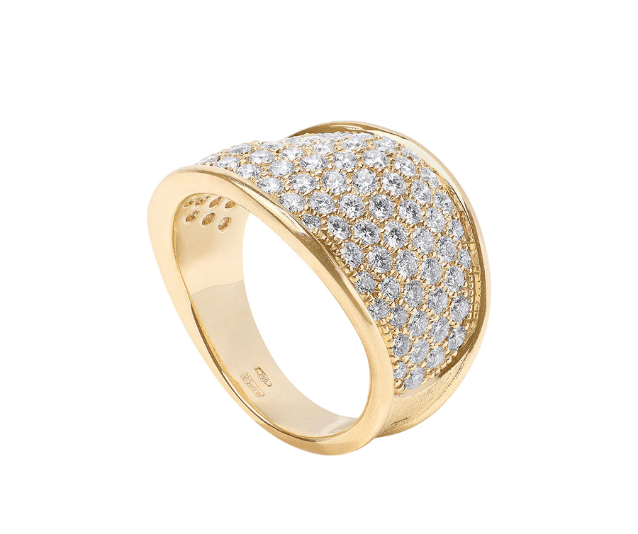 Lunaria 1.66ct Diamond Ring in 18K Yellow Gold, size 7