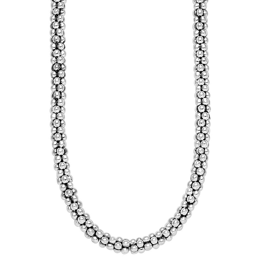 Signature Caviar Rope Necklace in Sterling Silver,18"