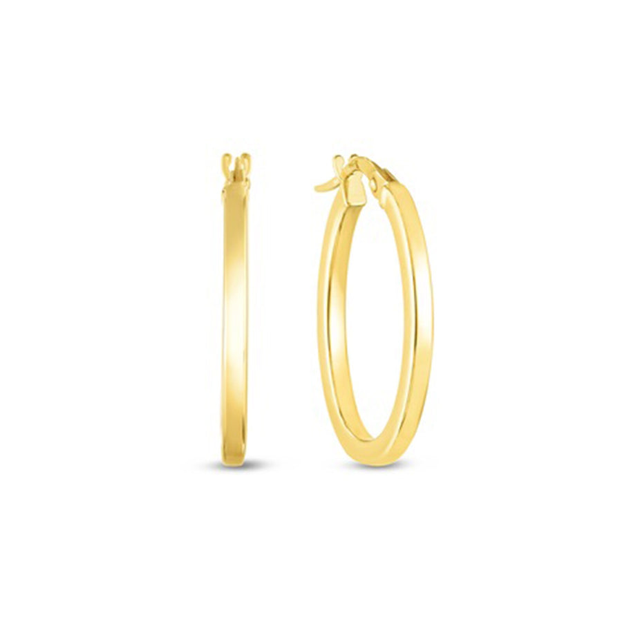 Petite Oval Hoop Earrings in 18K Yellow Gold