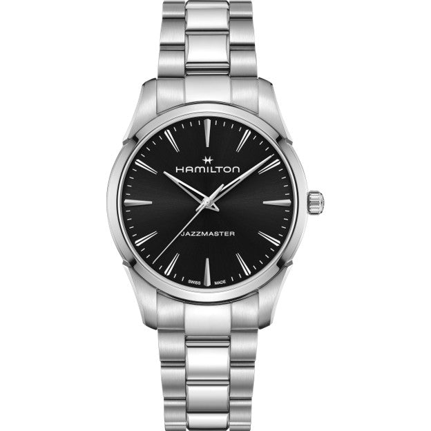 40mm Jazzmaster Watch with Black Dial in Stainless Steel, Bracelet