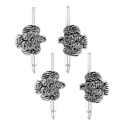 STERLING SILVER GENTLEMENS QUAIL SET OF 4 STUD