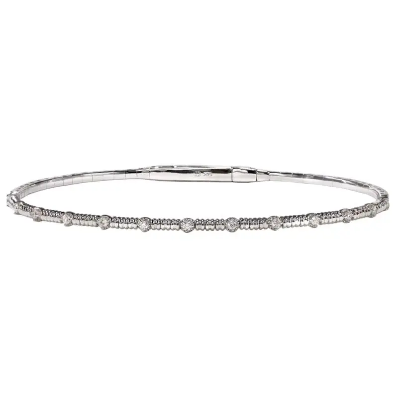 0.18ct Round Diamond G/SI2 Bangle Bracelet in 14K White Gold
