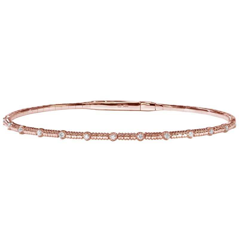 0.18ct Round Diamond G/SI2 Bangle Bracelet in 14K Pink Gold