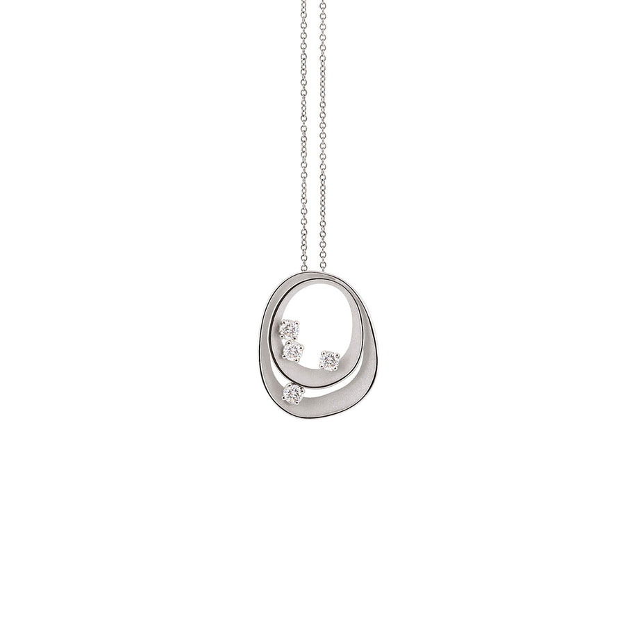 Dune Loops 0.34ct Diamond Pendant in 18K White Ice Gold, 16-17" chain