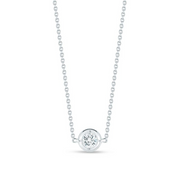 0.10ct Round Diamonds Eyelet Set Necklace in 18K White Gold