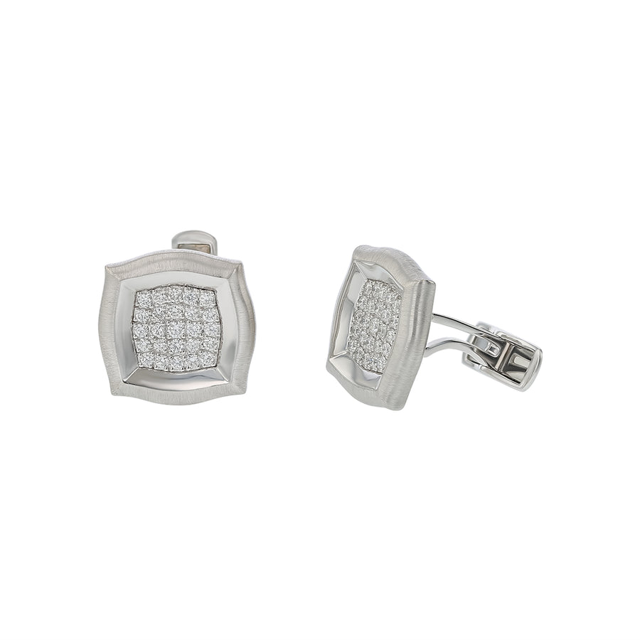 0.75ct Diamond Cuff Links in 18K White Gold