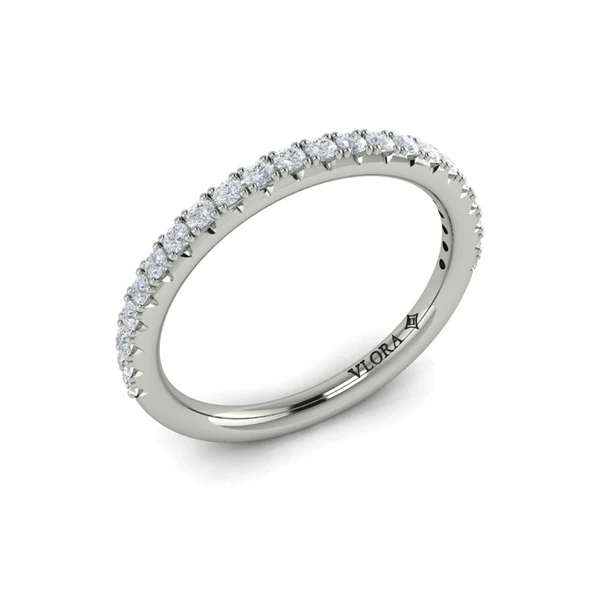 Elegant Classic 0.33ct Diamond Partway Band in Platinum, size 6.5