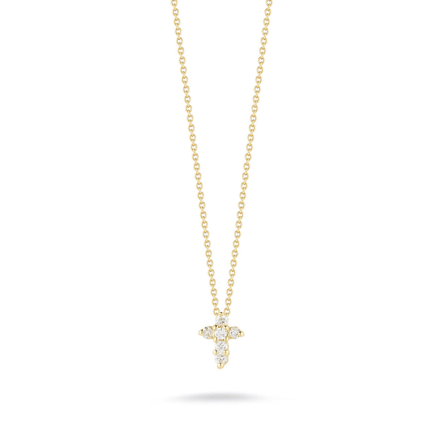 Tiny Treasures 0.20ct Diamond Cross Pendant in 18K Yellow Gold, 18" chain