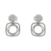 0.35ct Diamond Convertible Stud and Drop Earrings in 14K White Gold