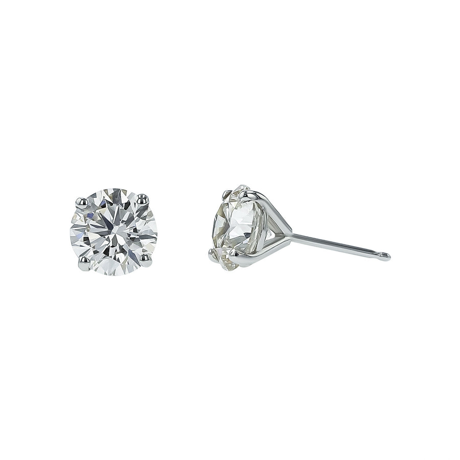 2.00ct Round Brilliant Diamond 4 Prong Stud Earrings in 14K White Gold